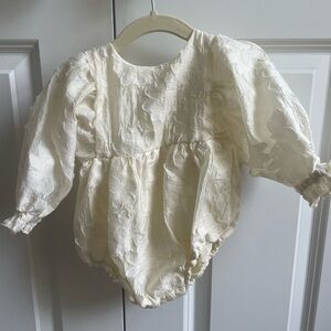 Noralee Ivory/Floral Baby Romper